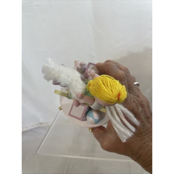 Babes In Toyland Music Box Pink With Blonde Girl Riding Rocking Horse NWOT Mint - Picture 9 of 13